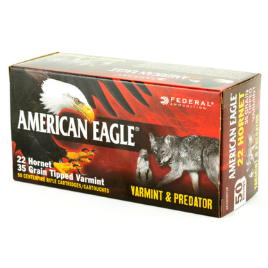 Federal American Eagle 22 Hornet JHP Cartridge Close-Up
