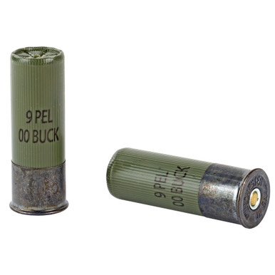Winchester Military 12 Gauge 00 Buckshot – Shell Detail and Box Side View