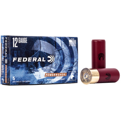 Federal PowerShok 12 Gauge #4 Buckshot 2.75 inch 5-round box front view