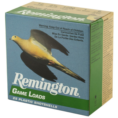Remington Game Load 12 Gauge shotshells spread showing individual rounds