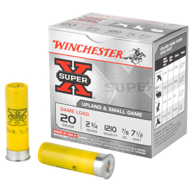 WINCHESTER SUPER-X GAME - 20 GA - 2.75" - #7.5 - 7/8 OZ - 25 RDS/BOX