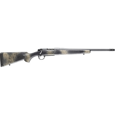 Bergara B-14 Wilderness Ridge .308 18-inch bolt-action rifle in Sniper Grey Cerakote with camouflage stock