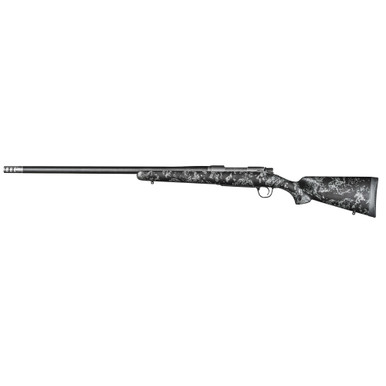 Christensen Arms Ridgeline FFT 300 PRC 22-inch bolt action rifle in black and gray carbon fiber stock