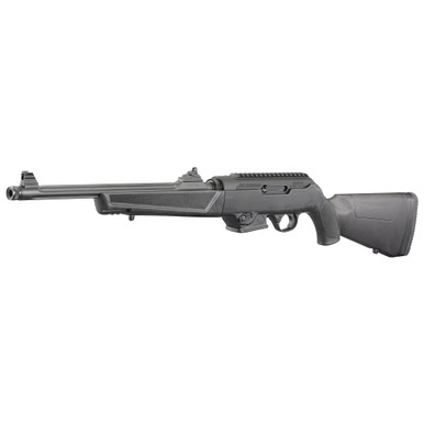 Ruger PC Carbine 9mm receiver detail showing threaded barrel and fluted profile