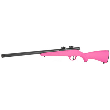 Savage Rascal FV-SR pink synthetic stock and AccuTrigger detail view