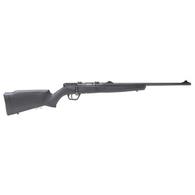 Savage B22 Magnum F bolt-action rimfire rifle in black composite stock, right side view