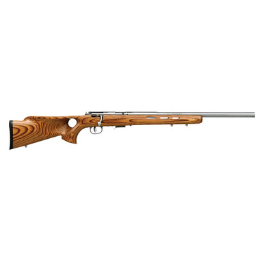 Savage 93 BTVS 22 WMR bolt action rifle with laminate thumbhole stock and stainless steel heavy barrel
