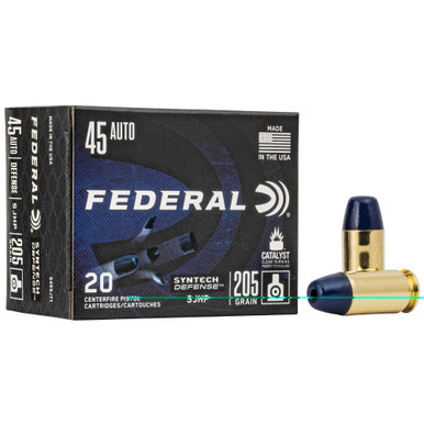 Federal Syntech Defense 45 ACP 205 Grain SJHP 20-Round Box