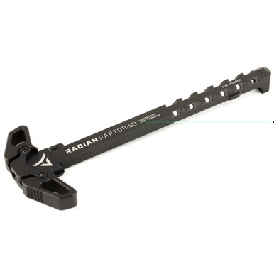 Radian Weapons Raptor-SD Charging Handle in black – front view showing ported shaft