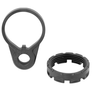Fortis End Plate and Castle Nut combo in black mil-spec anodize finish