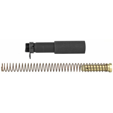 LBE Unlimited AR Pistol Buffer Tube Kit in black with foam end cap, carbine spring, buffer, end plate, and castle nut