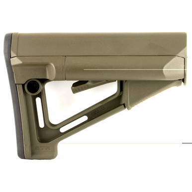 Magpul STR Carbine Buttstock OD Green – side profile showing storage tubes and butt-pad