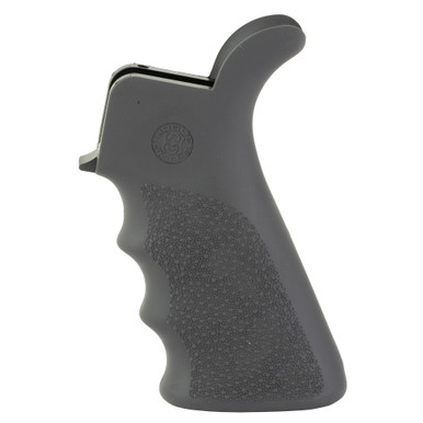 Hogue AR-15 OverMolded Rubber Pistol Grip in Slate Gray – front view showing Cobblestone texture