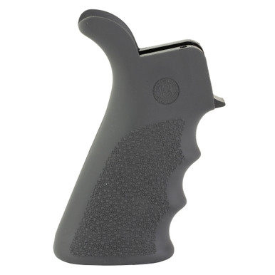 Hogue AR-15 OverMolded Rubber Pistol Grip in Slate Gray – alternate angle showing finger grooves and palm swell