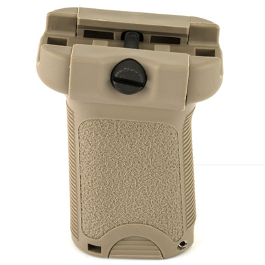 BCM Gunfighter Vertical Grip Short FDE alternate angle showing texture and clamp