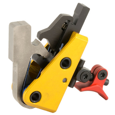 Timney AR Calvin Elite 1.5lb Red trigger – side profile showing adjustable trigger shoe detail