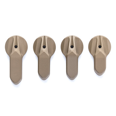 Radian Weapons Talon Ambidextrous Safety Selector 4-Lever FDE showing all included lever options