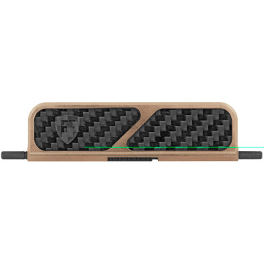 Fortis AR-15 Billet Aluminum Dust Cover Carbon Fiber FDE – front view