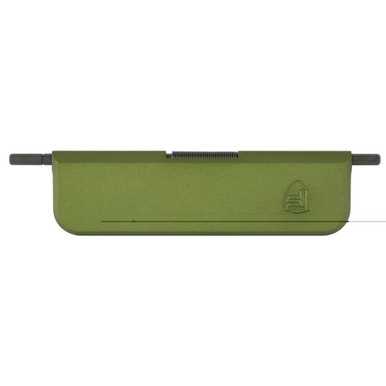 Fortis AR-15 Billet Aluminum Dust Cover in Olive Drab Green - front view