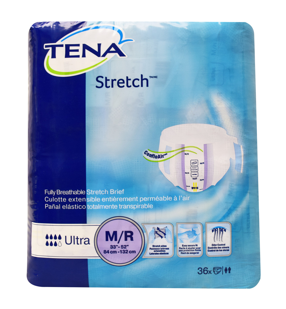 Tena Ultra Stretch Briefs Size Large/XL Case/72 (2 bags of 36) : :  Health & Personal Care