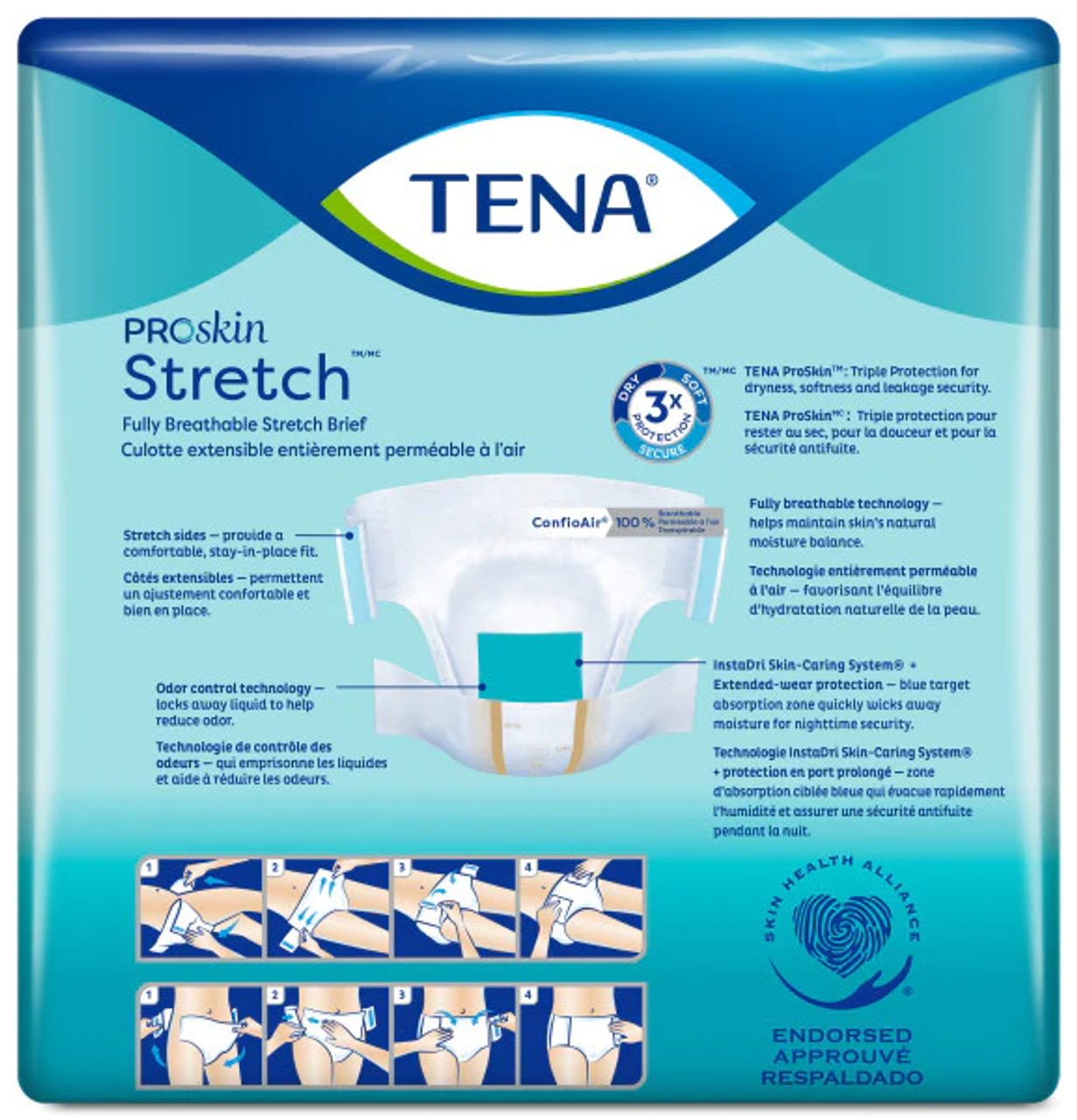 TENA Stretch Ultra Brief, 2X-LARGE, Tab Closure, Disposable Heavy  Absorbency, 61390 32 ea (Pack of 2)