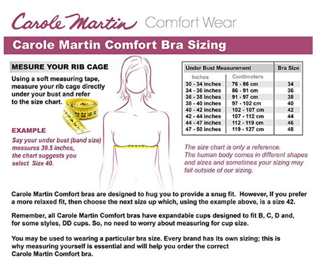 Carole Martin Full-Freedom Front Closure Wireless Comfort Bra for