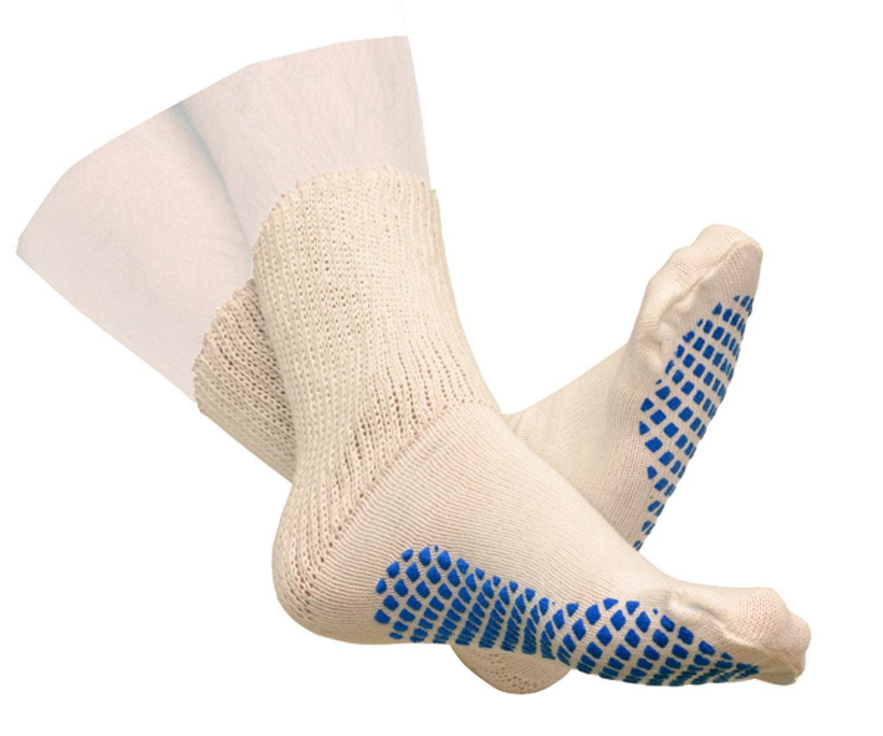 DIABETIC SLIPPER SOCKS WITH GRIP SOLES WOMENS WHITE SIZE 9 TO 11