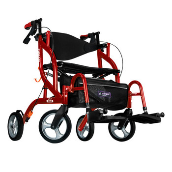 AIRGO FUSION F20 SIDEFOLDING ROLLATOR AND TRANSPORT CHAIR CRANBERRY