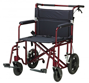 BARIATRIC ALUMINUM TRANSPORT CHAIR 22" DRIVE MEDICAL