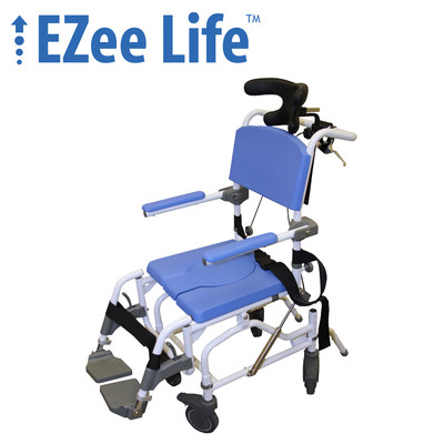 EZEE LIFE 15" ALUMINUM TILT REHAB COMMODE