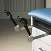 Clinton laminated wood exam table slideout leg stirrups