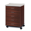 Clinton 8950-A Molded Top, Mobile Treatment Cabinet w/5 Drawers Dark Cherry Laminate
