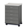 Clinton 8950-A Molded Top, Mobile Treatment Cabinet w/5 Drawers Slate Gray Laminate
