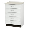 Clinton 8805-AF Fashion Finish, Molded Top Treatment Cabinet w/5 Drawers Arctic