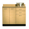 Clinton 8042 Base Cabinet w/3 Doors and 2 Drawers maple