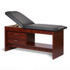 Clinton 91013 Panel Leg Series, Treatment Table with Shelf and Drawers Dark Cherry