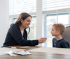 Abbot ABT100 BinaxNOW COVID-19 Antigen At home Rapid COVID self-test in use with child