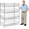 Nexel WB798474 Wire Shelf Basket 36"W x 24"D x 63"H