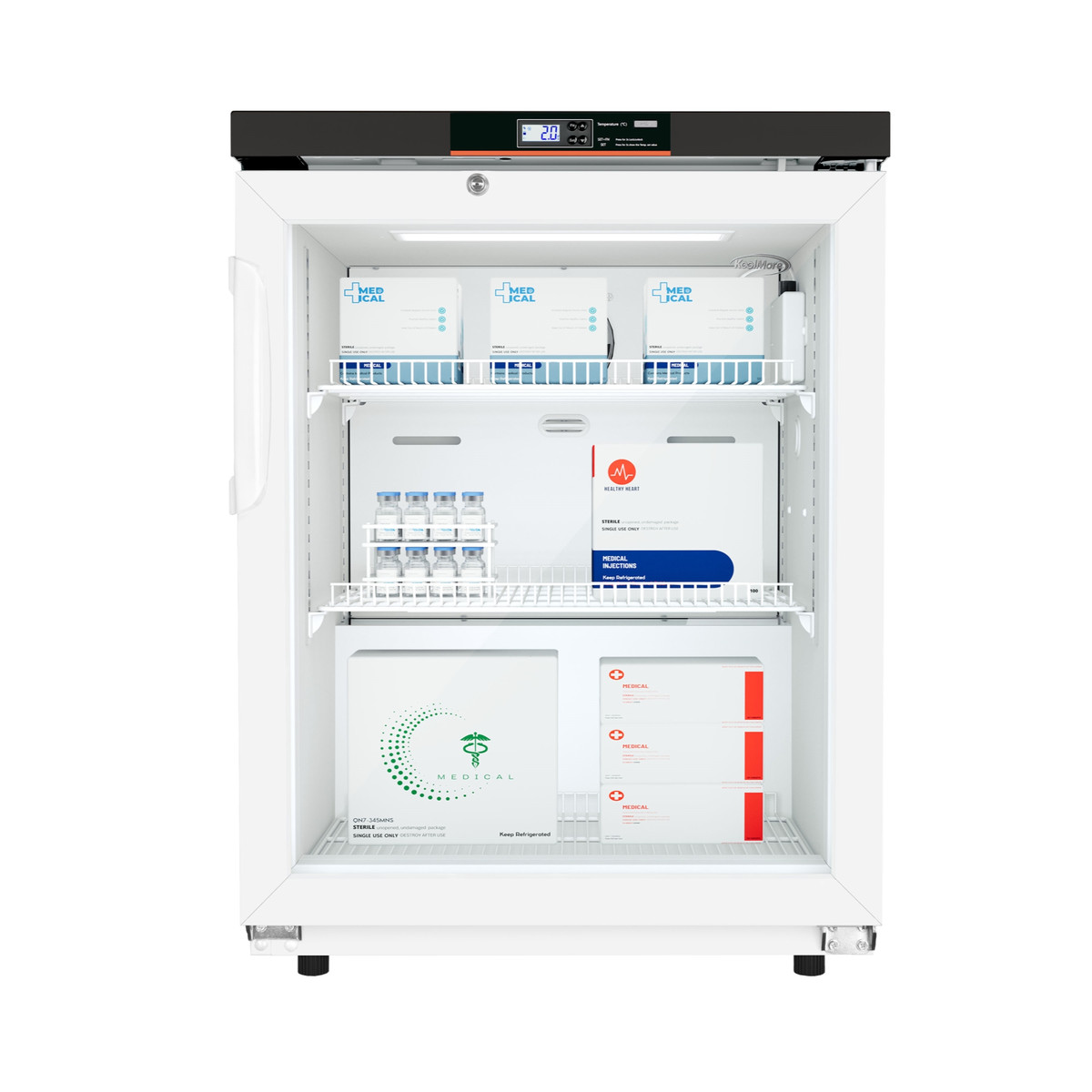 BSA トルネード 医療用冷蔵庫 オレンジ/ホワイト Koolmore Countertop Medical Pharmacy Refrigerator With Multi-Level
