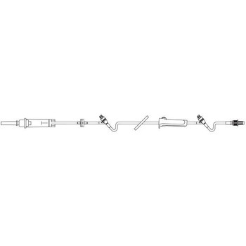 Baxter 2C8519 CONTINU-FLO Solution Set, Non-Vented, 2 CLEARLINK Luer Activated Valves, Backcheck Valve. 10 drops/mL. 112" (2.8 m)