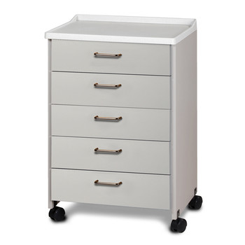 Clinton 8950-A Molded Top, Mobile Treatment Cabinet w/5 Drawers  Gray