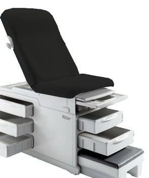 Midmark Ritter 204 Manual Examination Table w/Standard Upholstery spread out black Midmark Ritter 204 Manual Examination Table w/Standard Upholstery spread out black