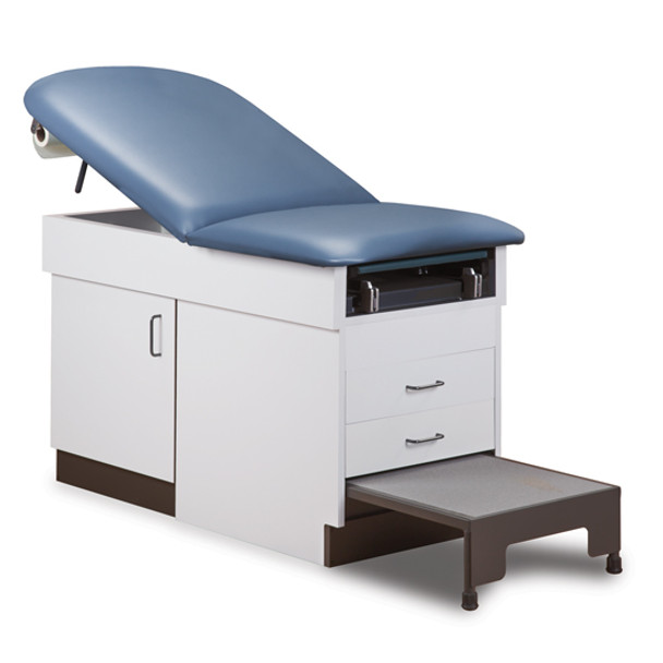 Clinton 8890 Family Practice Exam Table w/Patient Step, part of Exam Tables Direct's collection of manual examination tables