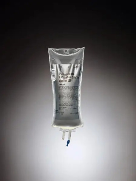 Baxter 5% Dextrose and 0.9% Sodium Chloride Injection, USP, 1000 mL VIAFLEX Plastic Container (14-Pack) 2B1064X Baxter 5% Dextrose and 0.9% Sodium Chloride Injection, USP, 1000 mL VIAFLEX Plastic Container (14-Pack) 2B1064X