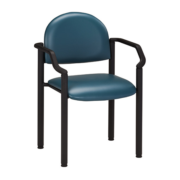 Clinton C-50B Black Frame Chair WITH Arms & Wall Guard