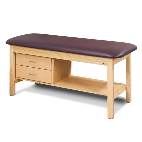 Clinton 1300 Flat Top Classic Series Treatment Table w/Shelf & Two