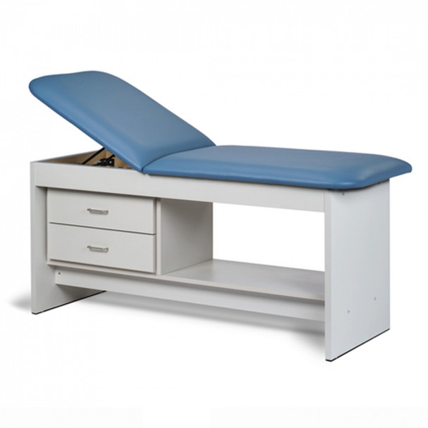 Clinton 91013 Panel Leg Series, Treatment Table with Shelf and Drawers Gray