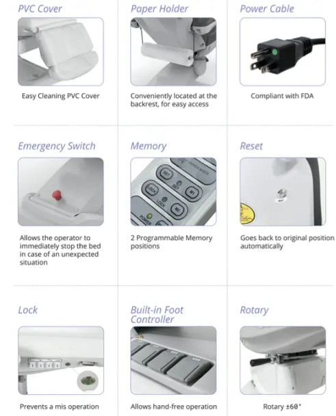 Silverfox 2246EBM Procedure Chair Features Silverfox 2246EBM Procedure Chair Features