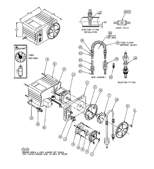 ROLA-CHEM | MOTOR & GEAR ASSY RC 100 240V | 524555