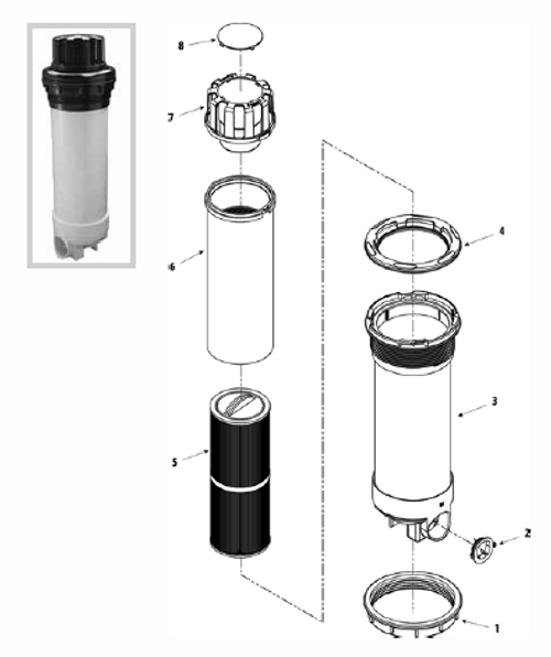 WATERWAY | 35 SQ. FT. INNER PIPE & BASKET ASSY | 550-5835-1